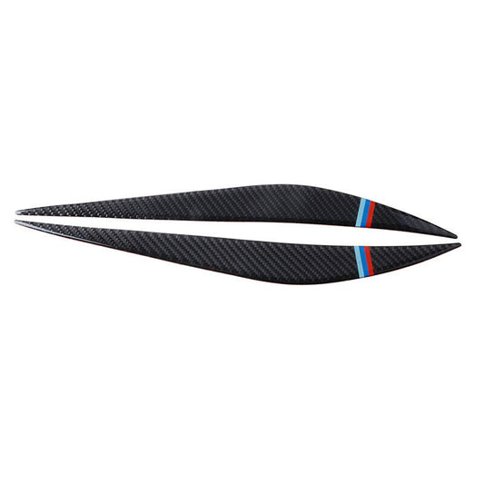 Auto Headlight Eyelids Eyebrow For BMW 3 Series F30 328 320i 13-18 Carbon Fiber