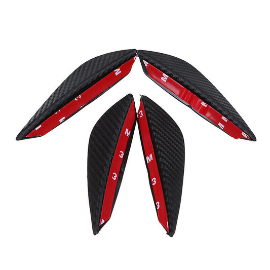 4*Carbon Fiber Car Front Bumper Lip Splitter Fins Body Spoiler Canards Valence
