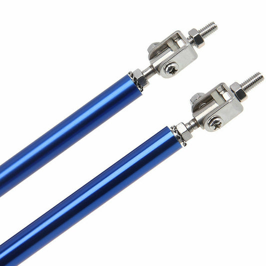 2X 3.9''Adjustable Bumper Lip Splitter Rod Brace Tie Bar Support Blue Racecar ah