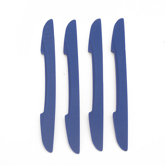 4pc Car Blue Door Edge Guard Strip Scratch Protector Anti-collision Rubber Trim