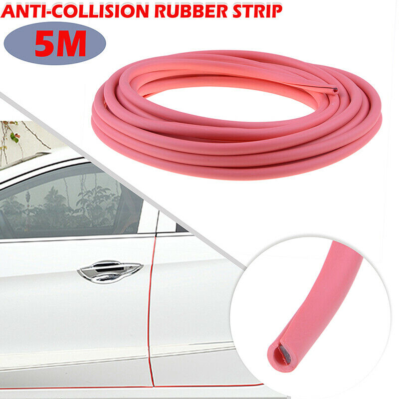1pcs 5M Car Scratch Door Edge Bumper Guard Protector Molding Red Strip Rubber UK