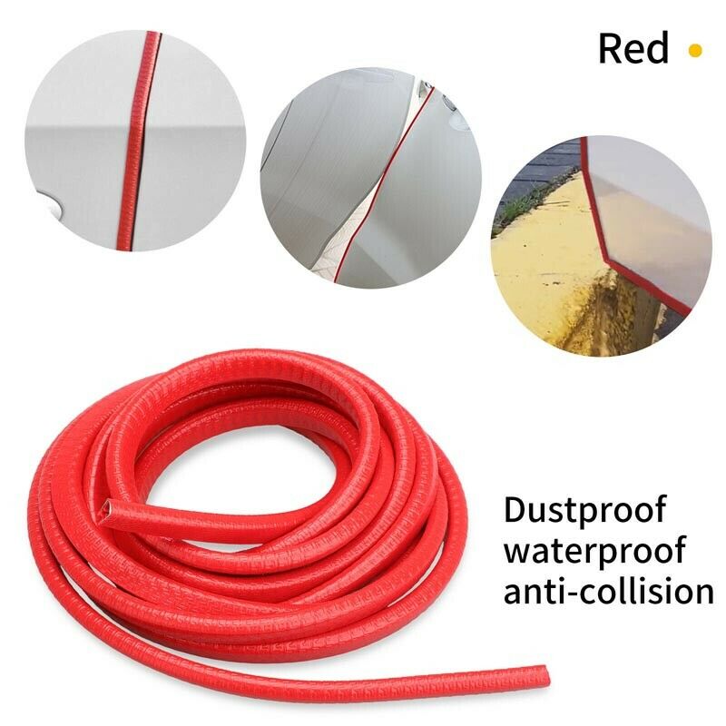 4.5M Car Door Boot Edge Protectors Trim U Shape Guard Seal Rubber Strip Red AH01