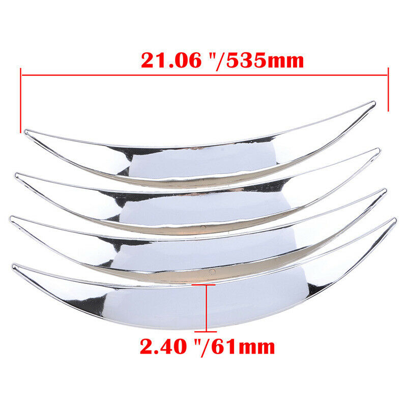 4x Chrome Universal Car Wheel Eyebrow Protector Arch Trim Flare Fender Strip NEW