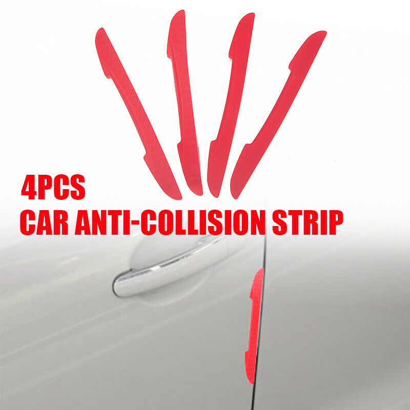UK 4x Car Red Door Edge Guard Strip Scratch Protector Anti-collision Trim AT01