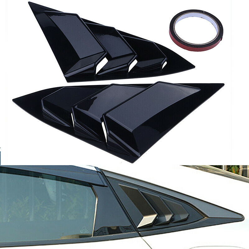 2x For Honda Civic 2016-2018 Left Right Side Window Louver Scoop Cover Black