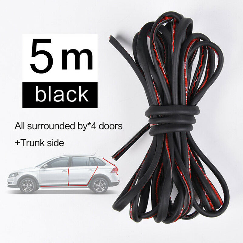 1*5M Black Car Door Boot Edge Protector Seal Strip Guard Watwepoor Trim Rubber