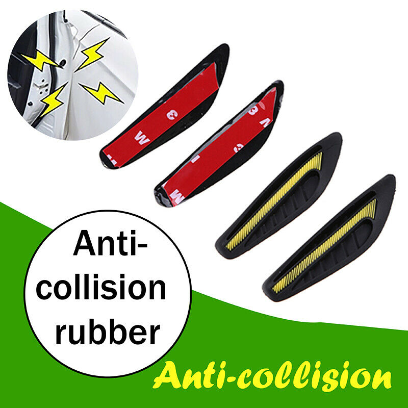 4x Yellow Car Bumper Protector Straps Guard Door Edge Anti-Scratch Strips Round