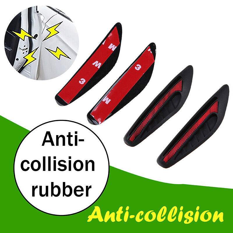 4x Red Car Bumper Protector Straps Guard Door Edge Anti-Scratch Strips round ah