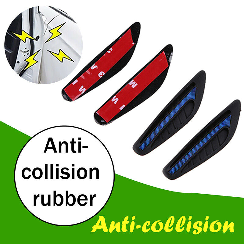 4x BLUE &BLACK Car Bumper Protector Straps Guard Door Edge Anti-Scratch Strips