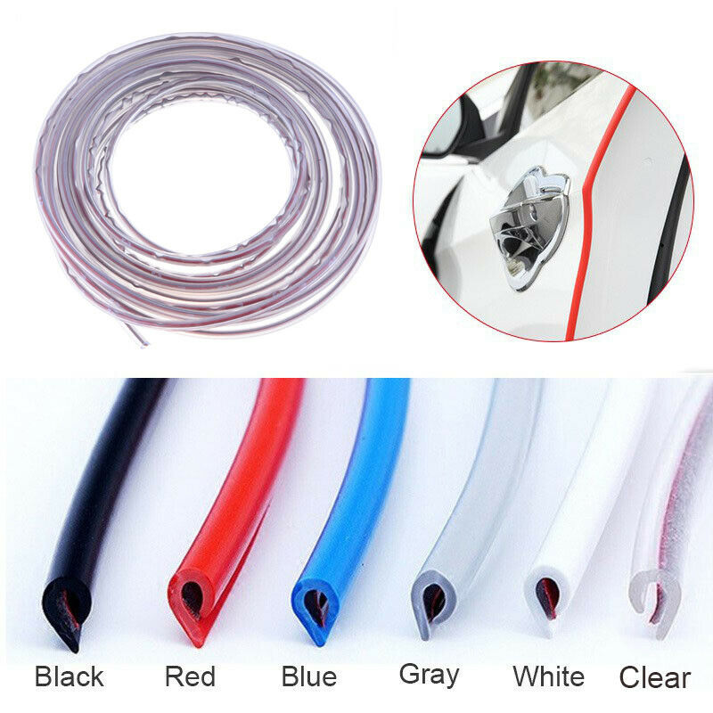 1*5M Car Truck Door Edge Bumper Protector Molding Strip Rubber Trim Transparent