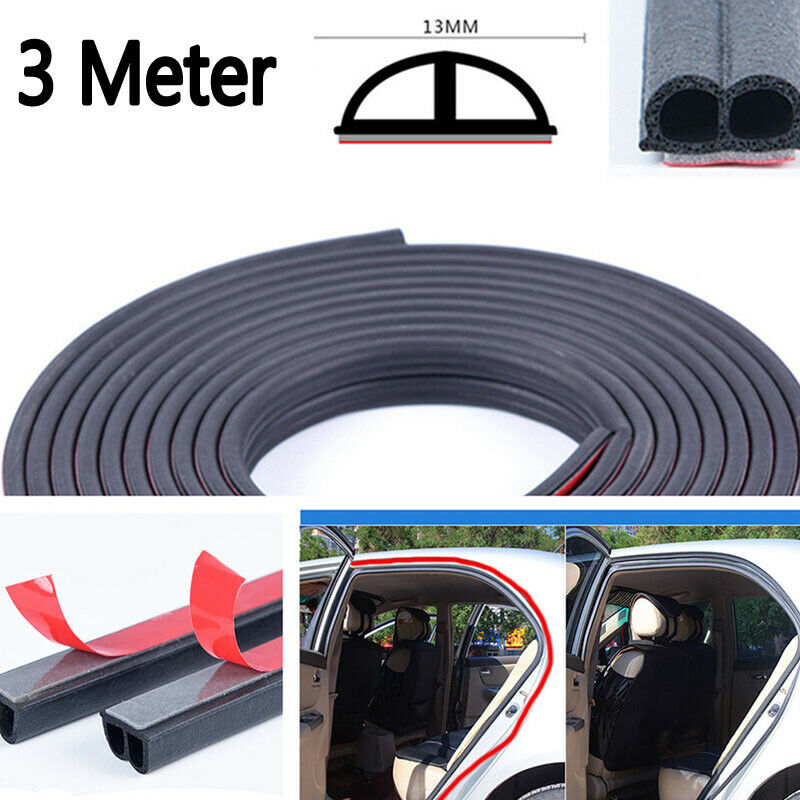 Black 3M Car B Shape Strip Door Scratch Protector Edge Guard Rear Trim Rubber