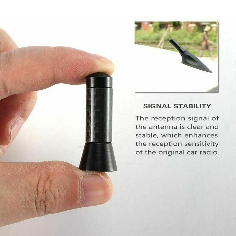 Black Carbon Fiber Bee Sting Stubby Short Car Aerial Ariel Antenna Screw HIQABS