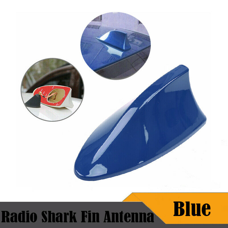 Car Shark Fin Antenna Cover AM FM Radio Signal Aerial Adhesive Tape Blue