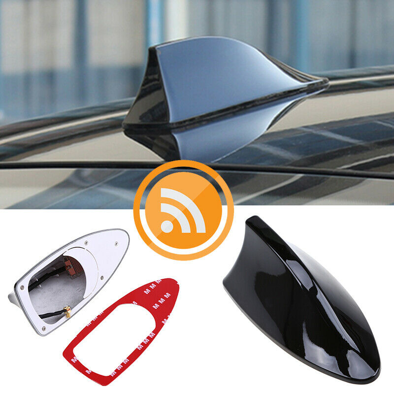 Black Auto Shark Fin Aerial Antenna Roof AM/FM Radio For BMW Ford high quality