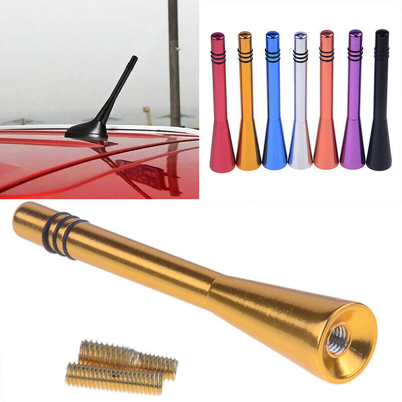 Car Short Stubby Aerial Bee Sting Mast Antenna Roof Screw Decor Gold Universal