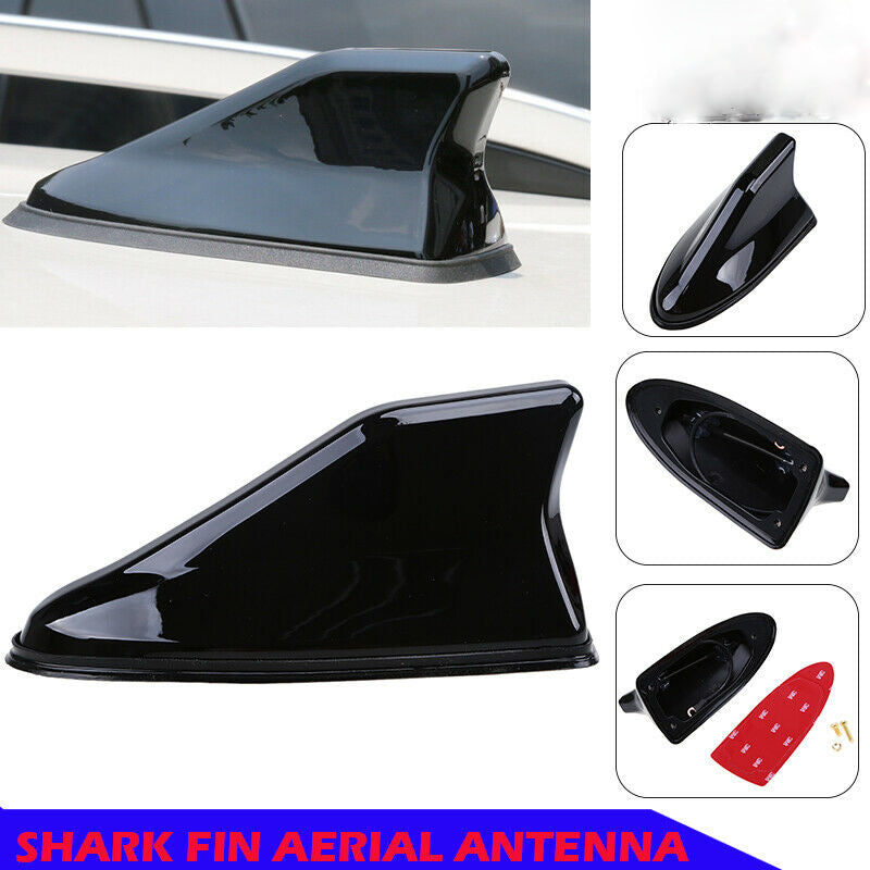 UK Black Car Shark Fin Roof Antenna Aerial Mast FM/AM Radio Signal Universal hl
