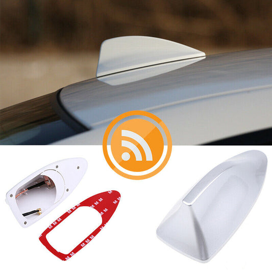 Silver Car Shark Fin Aerial Antenna Mast Roof AM/FM Radio Signal For BMW AUTO 1