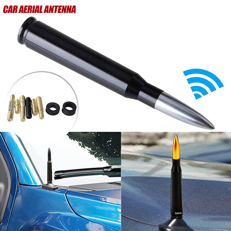 1pcs Silver Auto Car Bullet Antenna Aluminum Radio FM Antena Kit Universal Screw