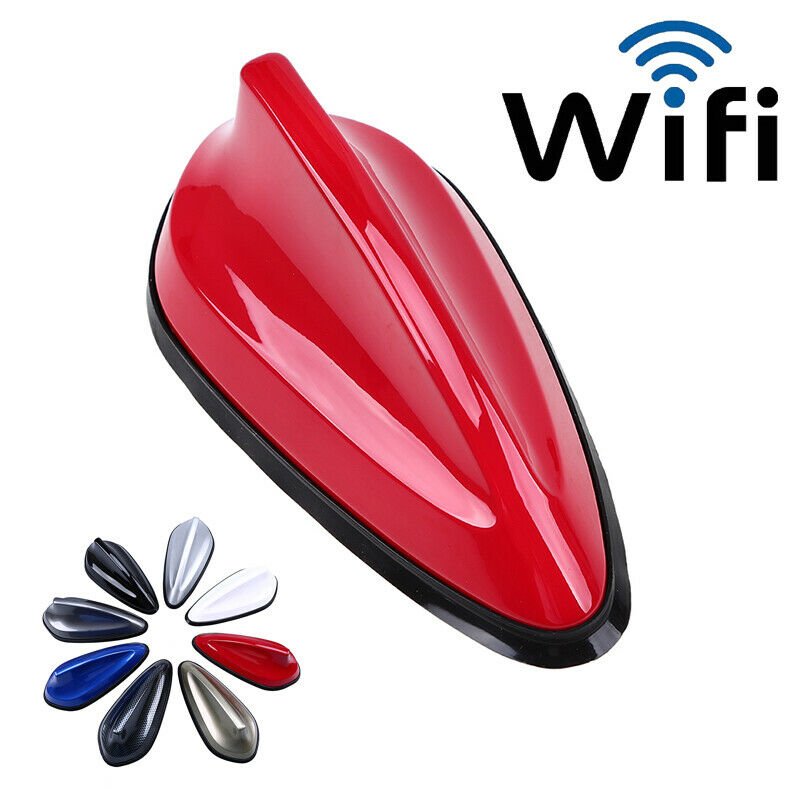 1x Universal Big Shark Fin Antenna SUV Car Roof Radio AM/FM Signal Aerial Red