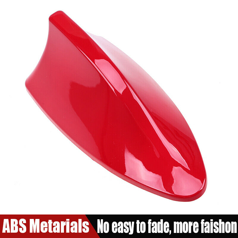 Car Vehicle Shark Fin Roof Antenna Aerial Decoration FM/AM Signal Universal Red