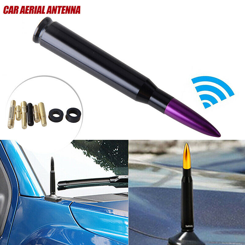 1pcs Purple Auto Car Bullet Antenna Aluminum Radio FM Antena Kit Universal