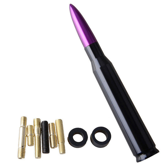 1pcs Purple Auto Car Bullet Antenna Aluminum Radio FM Antena Kit Universal