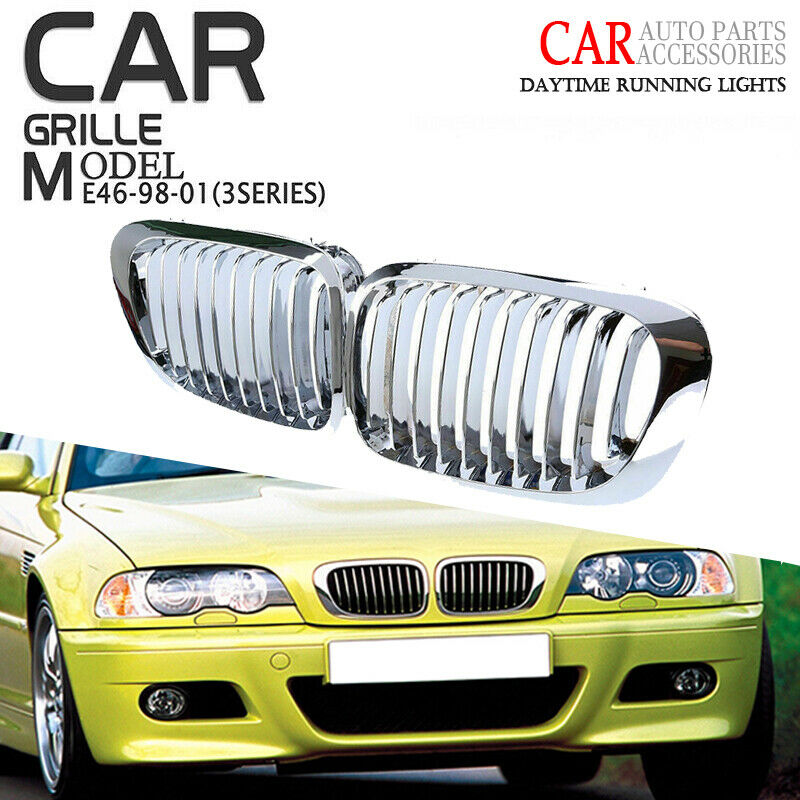 Chrome Grill Grille For BMW Pre-facelift E46 M3 325Ci 330Ci 3 Series 1998-2002