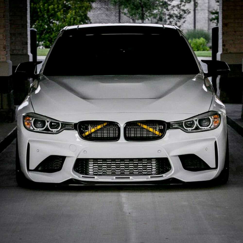 2pcs Yellow Grill Bar V Brace For BMW F30 1/2/3/4Series Grille Trim Strips Cover