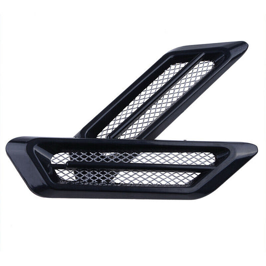 UK 1PAIR BLACK UNIVERSAL CAR SIDE FENDER VENTS AIR WING COVER TRIM STICK NEW