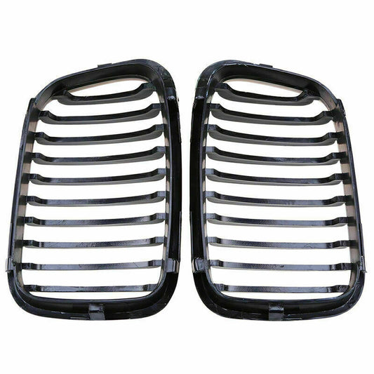 2pcs For BMW 3-Series E46 4DR Saloon 98-01 Mate Balck Bumper Kidney Grille Grill