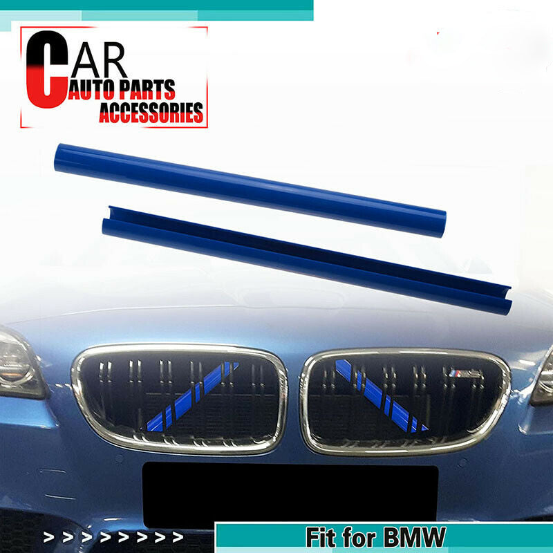 Front Blue Grille Trim Strips Cover for BMW F10 F06 F12 F39 F48 5 6 7 series