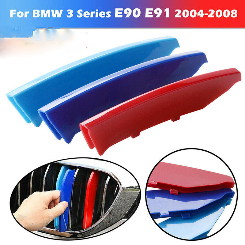 M Style Kidney Grille Strip Cover Clip Trim For BMW 3 Series E90 E91 UK hh