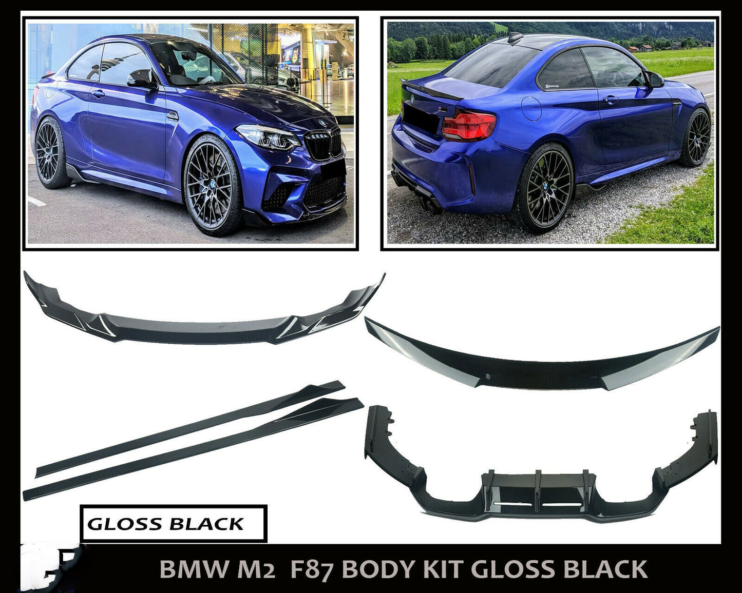 BMW M2 F87 BODYKIT FRONT SPLITTER REAR DIFFUSER SPOILER SIDE BLADES BODY KIT