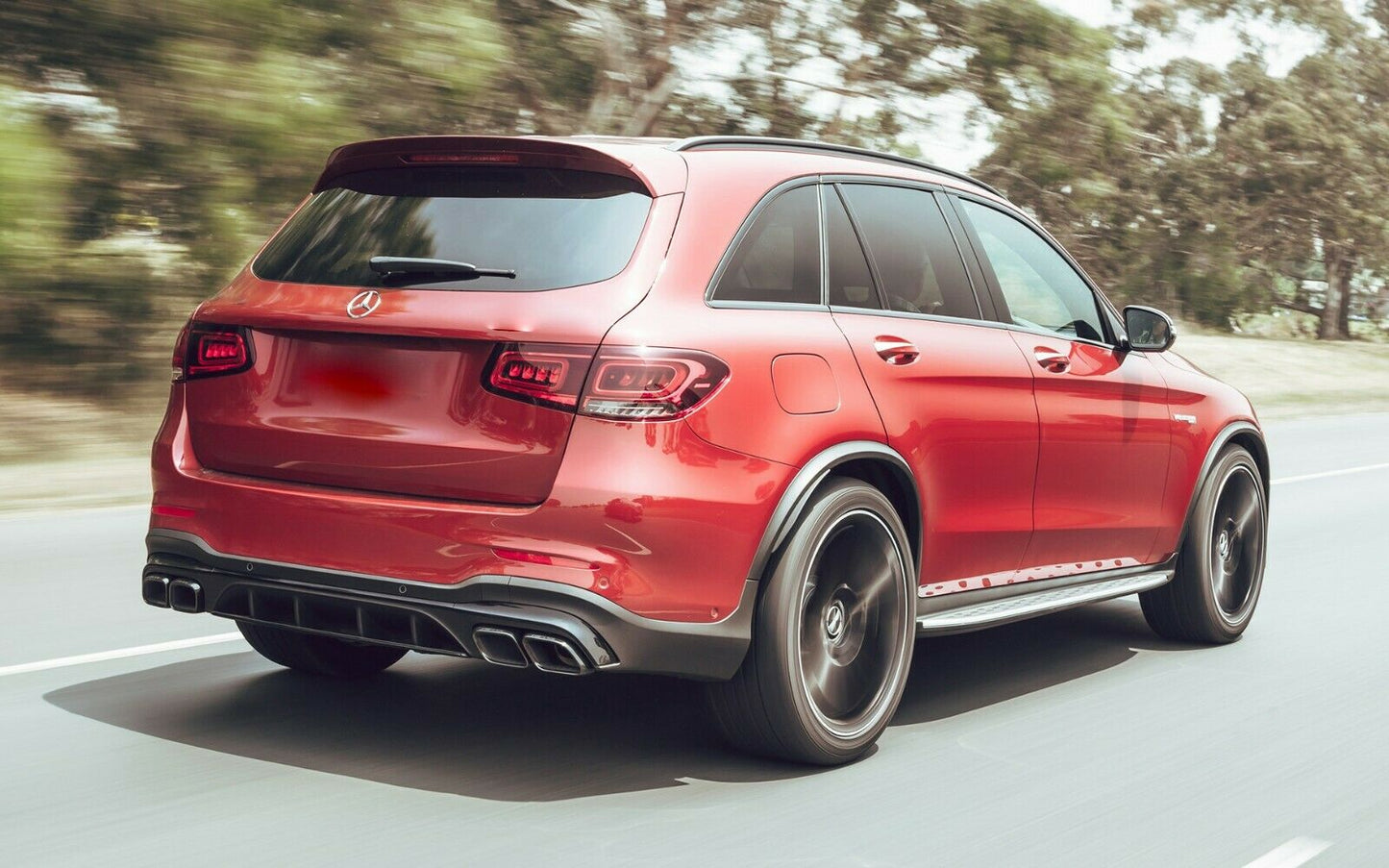 MERCEDES GLC CLASS X253 GLC63 AMG STYLE MATTE BLACK REAR DIFFUSER AND TIPS 16+
