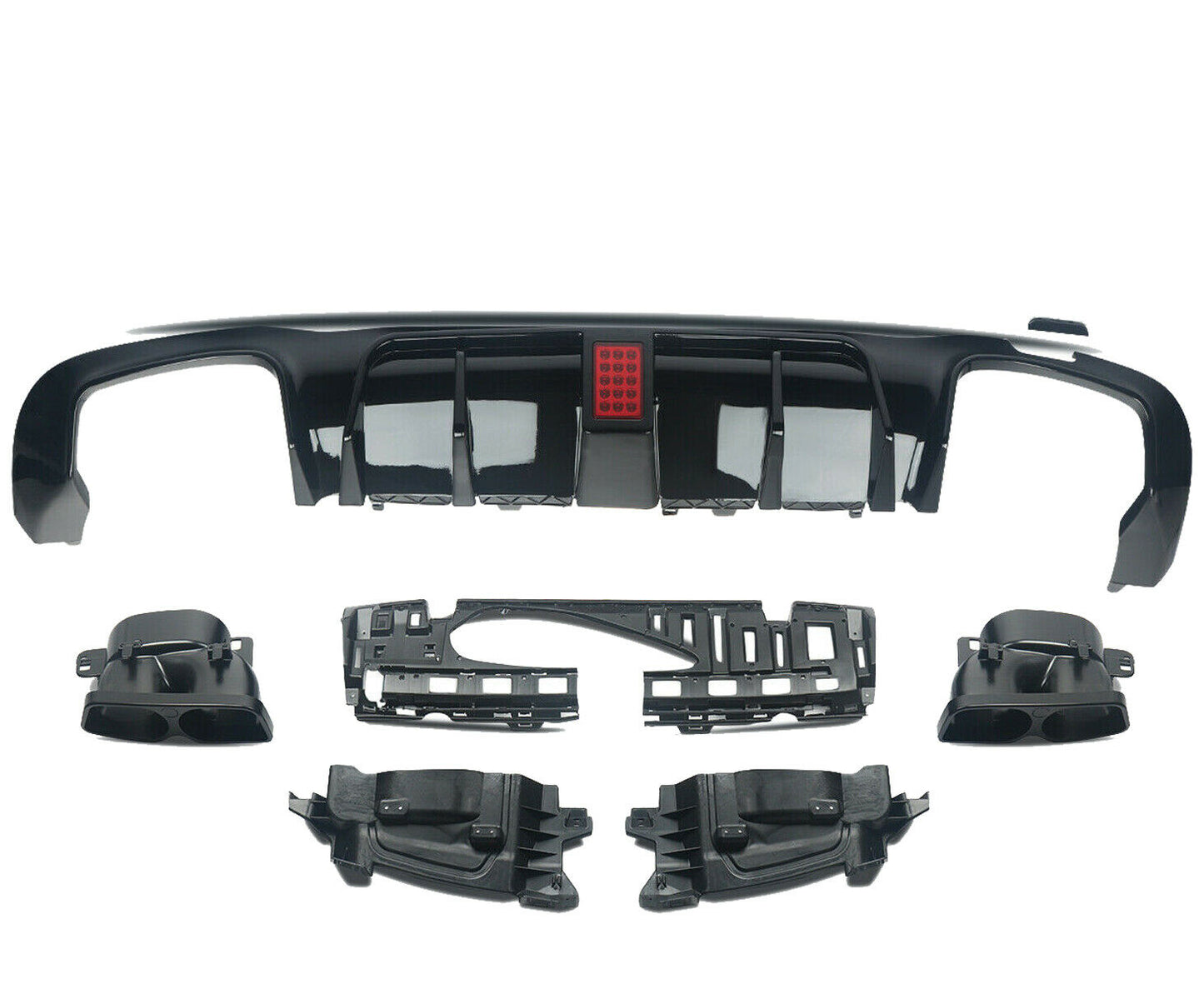 MERCEDES BENZ E CLASS W213 AMG C63 REAR BUMPER DIFFUSER AMG BRABUS STYLE GLOSS
