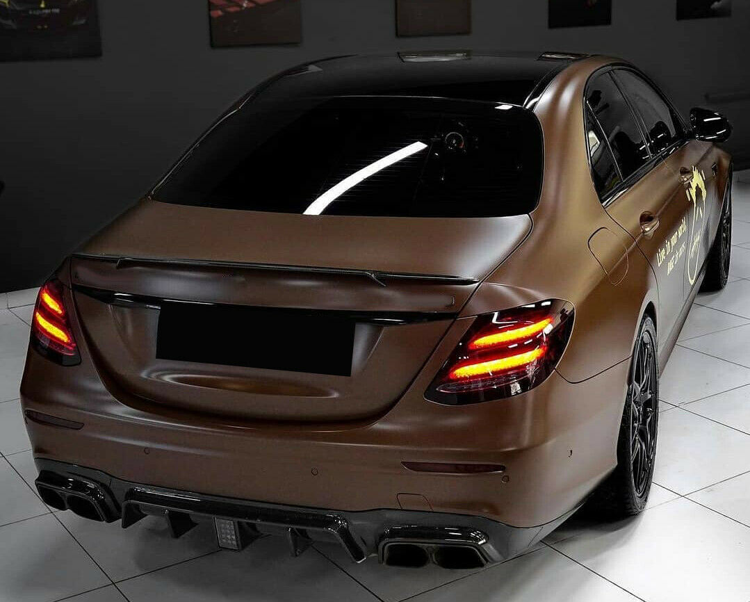 MERCEDES BENZ E CLASS W213 AMG C63 REAR BUMPER DIFFUSER AMG BRABUS STYLE GLOSS