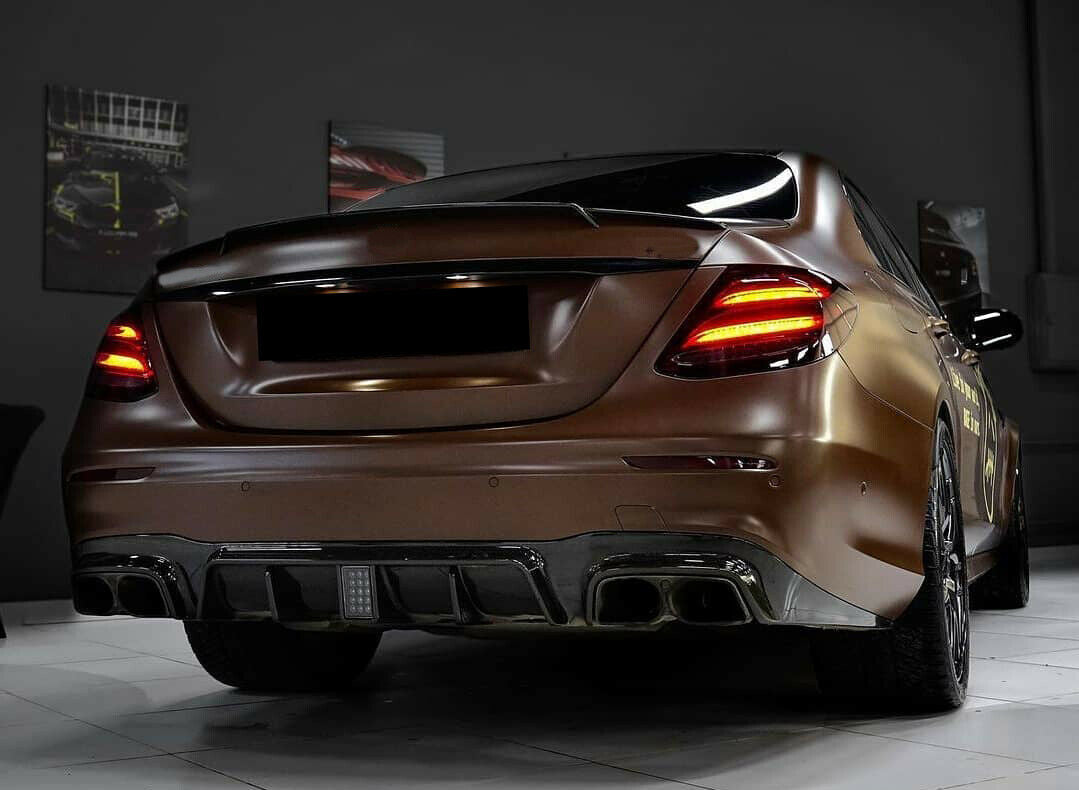 MERCEDES BENZ E CLASS W213 AMG C63 REAR BUMPER DIFFUSER AMG BRABUS STYLE GLOSS
