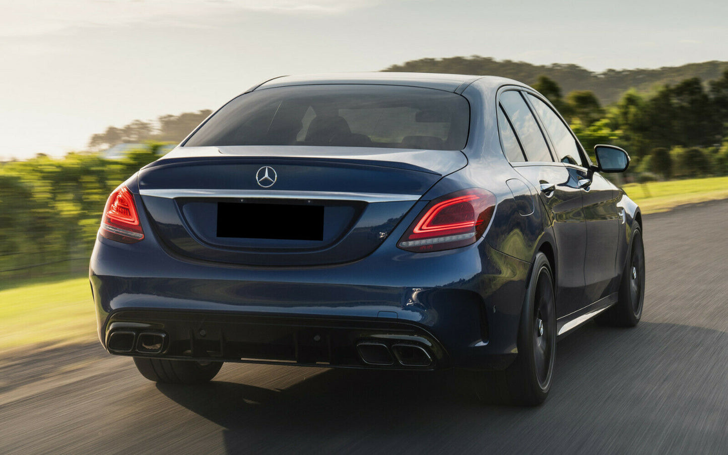 MERCEDES C CLASS W205 SALOON ESTATE AMG C63 STYLE REAR DIFFUSER FACELIFT 2019+