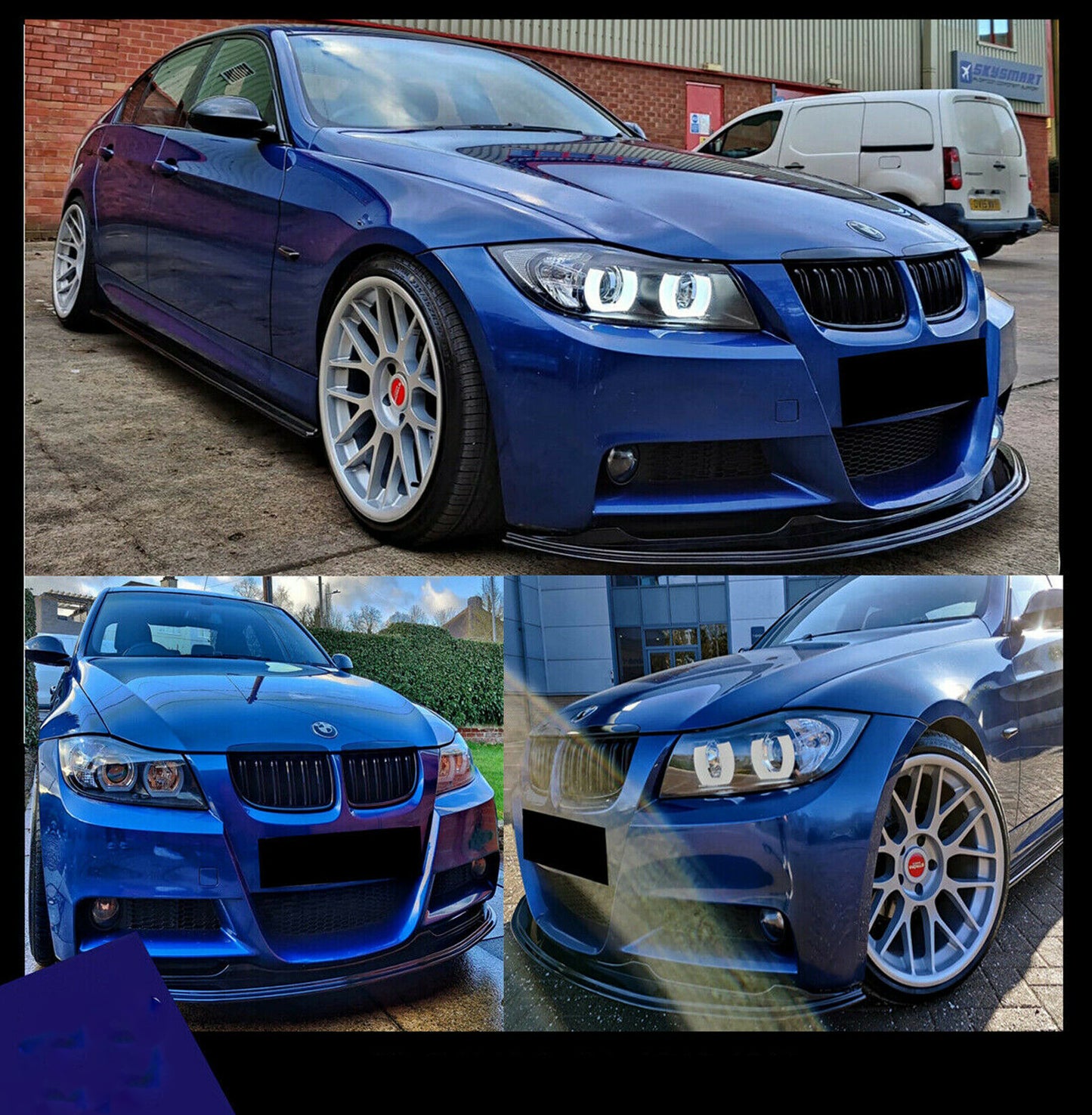 BMW 3 SERIES E90 E91 M SPORT FRONT SPLITTER BUMPER LIP GLOSS BLACK PRE LCI 05-08