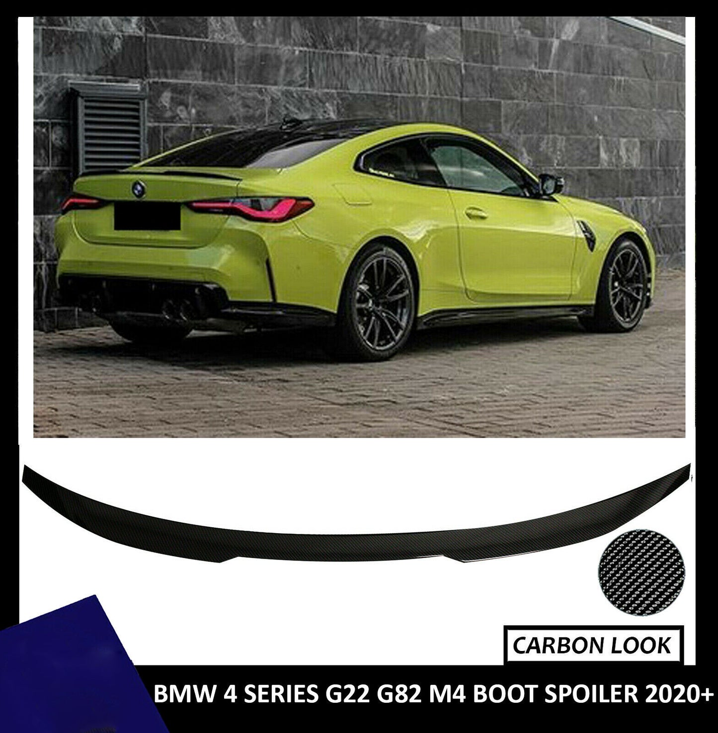 BMW 4 SERIES G22 G82 M4 BOOT SPOILER TRUNK LIP CARBON LOOK 2020 ONWARDS