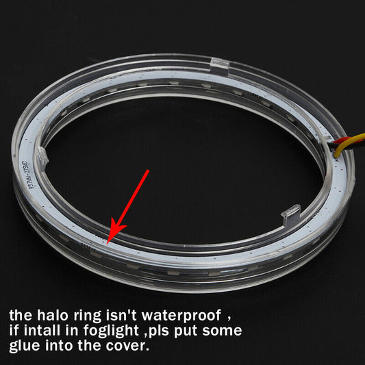 2x 80mm Car LED Angel Eyes Halo Ring Fog Light APP Bluetooth Colour Change RGB