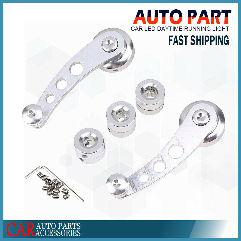 Silver Aluminum Car Window/Door/Winder Crank Handles Alloy Universal Fit Racing