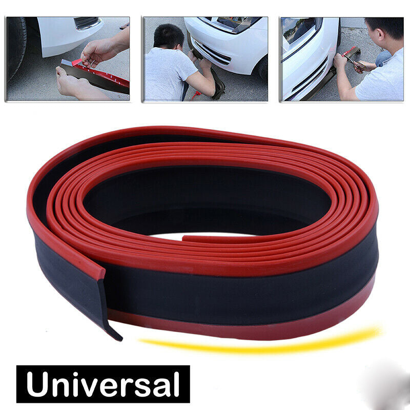 UNIVERSAL 2.5M BLACK BUMPER GUARD LIP PROTECTOR SPLITTER SIDE SKIRT SPOILER UK