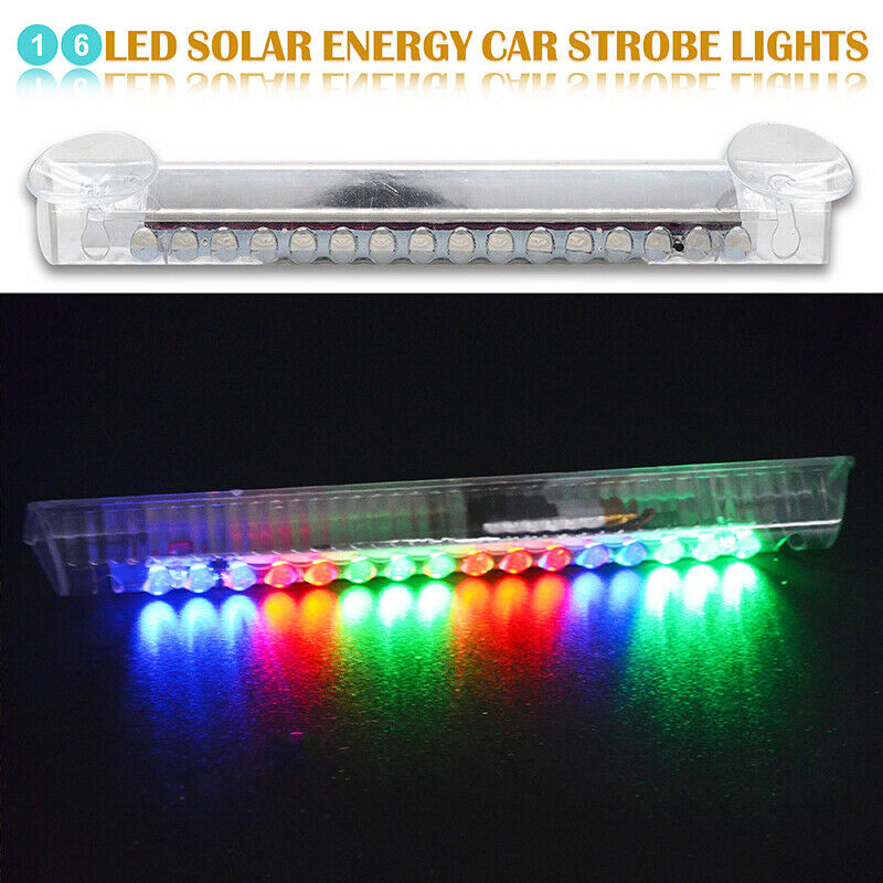 Car 12V 16LEDs RGB Strobe Flash Light Police Warning Flashing Dash Lamp UK