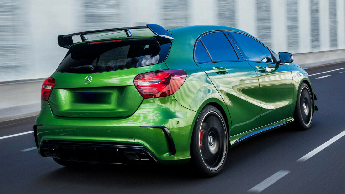 MERCEDES A CLASS W176 AMG A45 LOOK REAR DIFFUSER TAILPIPES AND ROOF SPOILER WING