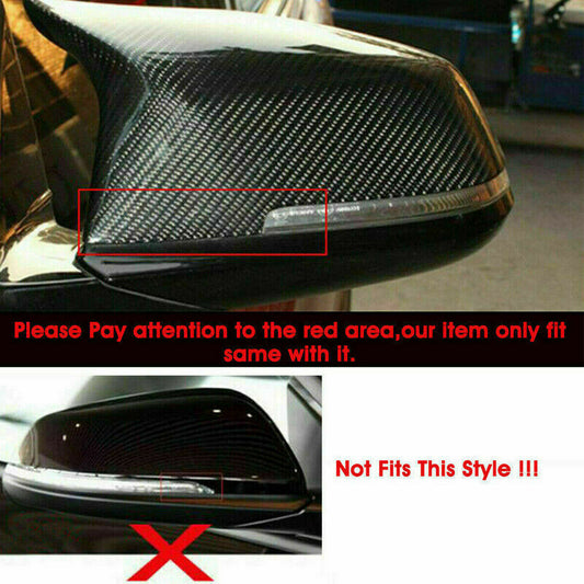 Pair Carbon Fiber Mirror Cover Caps For BMW 2/3/5 DR F20 F21 F22 F30 F31 F32 F33