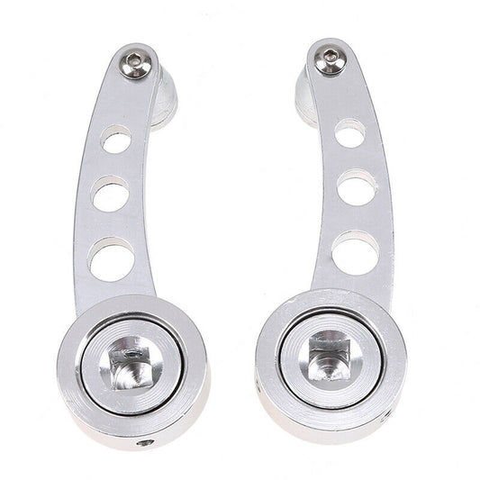 Silver Aluminum Car Window/Door/Winder Crank Handles Alloy Universal Fit Racing