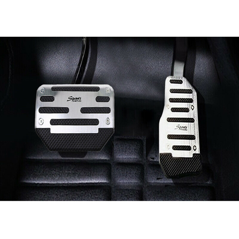 Silver Non-Slip Automatic Gas Brake Foot Pedal Pad Cover Car Accessories UK AE