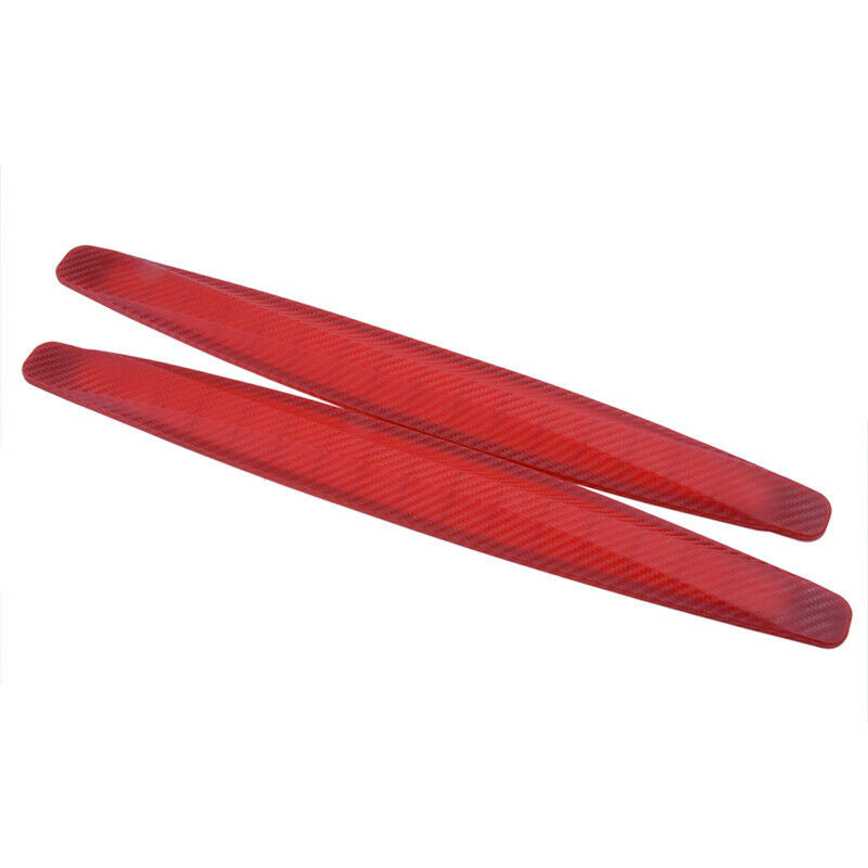 2Pcs Car Red Bumper Lip Protector Corner Guard Anti-Scratch Trim Universal Decor