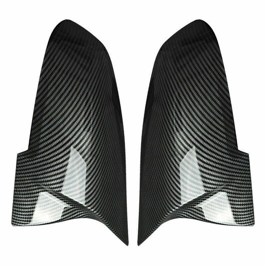 Pair Carbon Fiber Mirror Cover Caps For BMW 2/3/5 DR F20 F21 F22 F30 F31 F32 F33